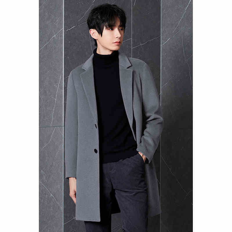 C313: Áo khoác nam dài cashmere cao cấp mùa thu đông
