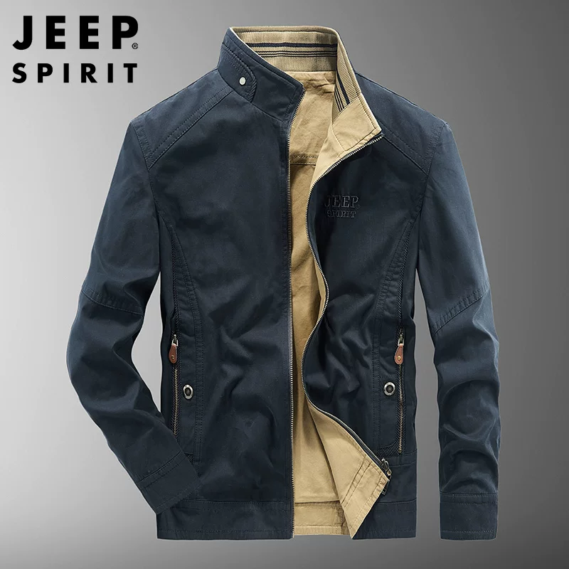 OH156: Áo khoác nam JEEP bằng cotton nguyên chất, hai mặt