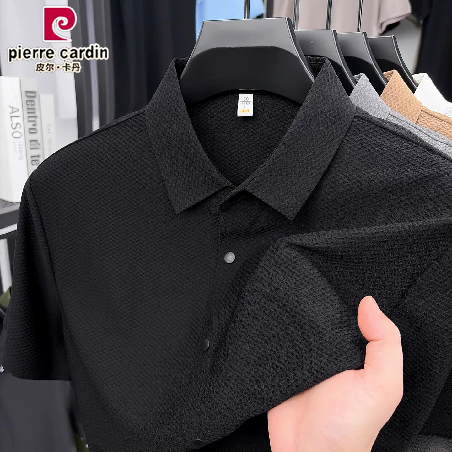 OE961: Áo sơ mi nam ngắn tay mùa hè cao cấp bằng lụa tơ tằm