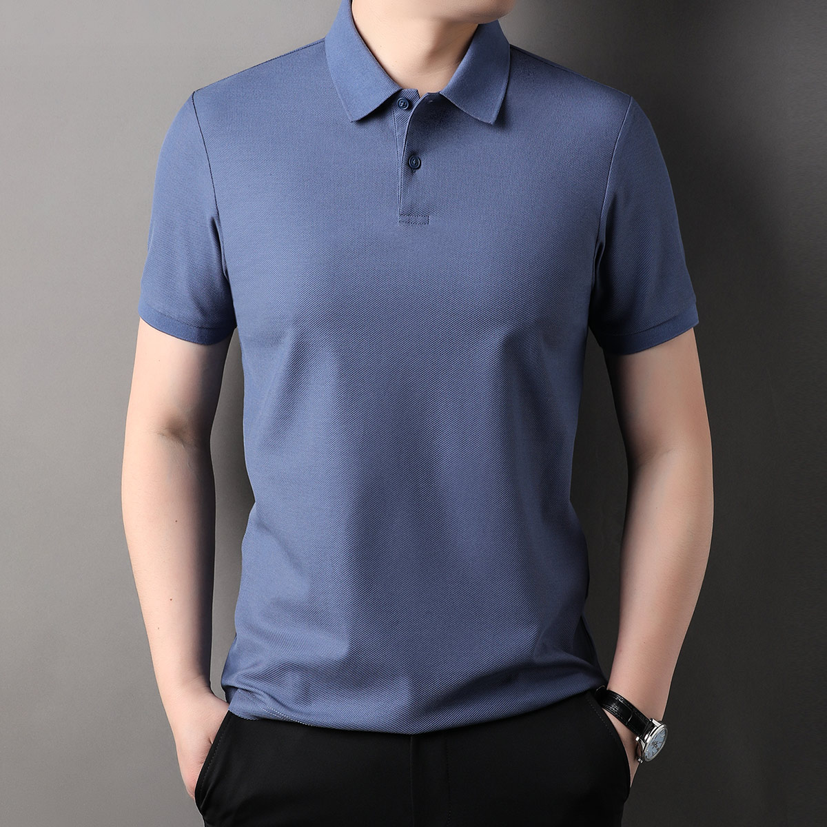OE237: Áo thun nam cao cấp polo tay ngắn trung niên thoáng khí