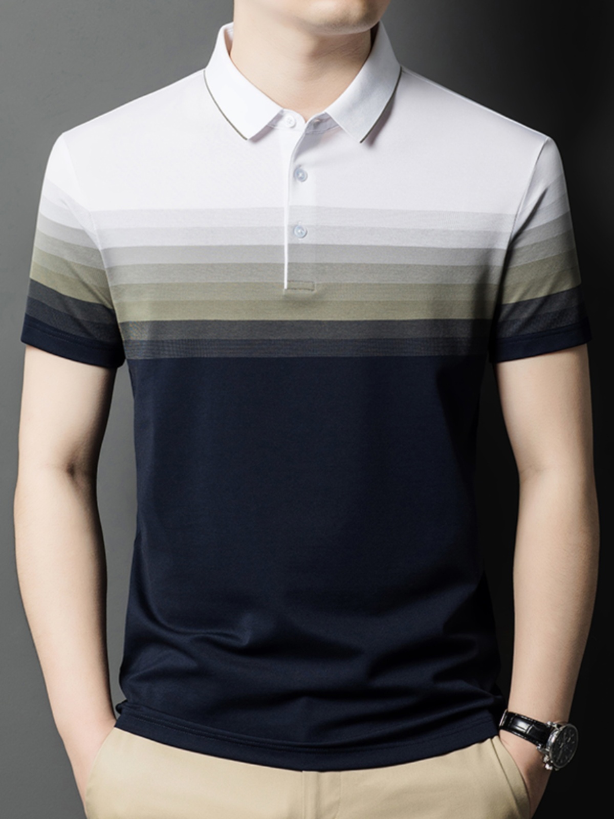 OE822: Áo thun polo công sở ve áo nam chất liệu cotton