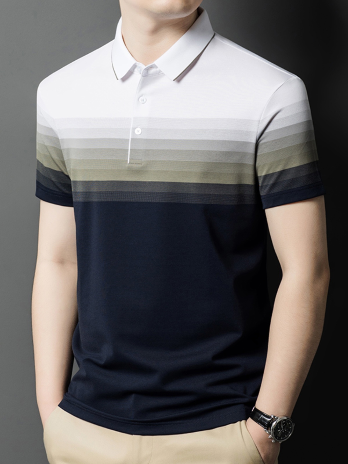OE822: Áo thun polo công sở ve áo nam chất liệu cotton