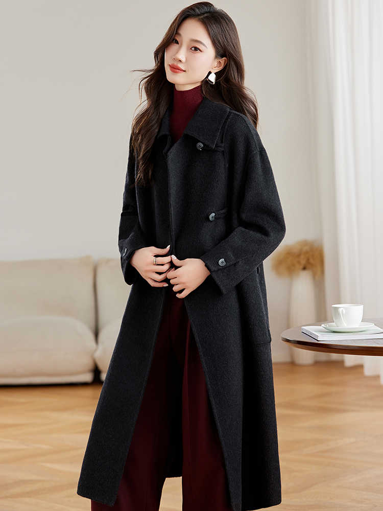 OC259: áo khoác dạ nữ dáng dài qua gối mùa đông pc nước ngoài khuy cài