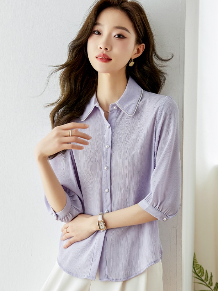 OD024: áo sơ mi nữ cao cấp TAY LỬNG
