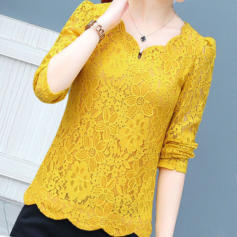 OD488: Áo sơ mi nữ ren dài tay