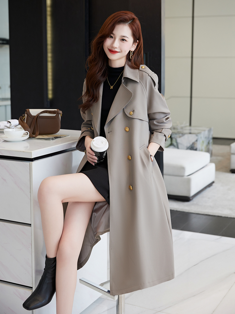 OD621: Áo khoác nữ dáng dài gối thời trang mới kiểu hàn quốc