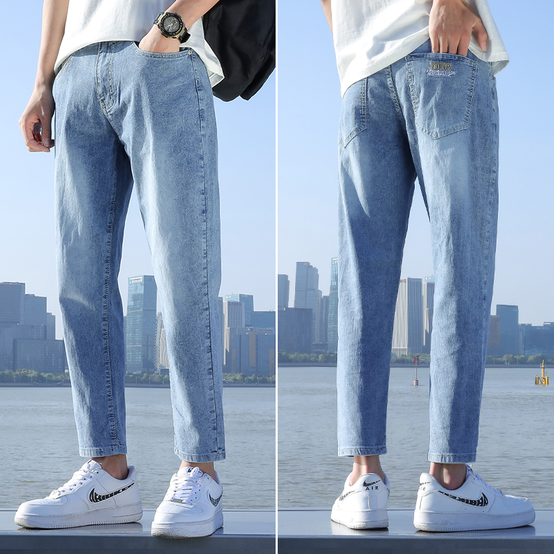 OE377: Quần jeans nam quần dài ống đứng dáng ôm đơn giản