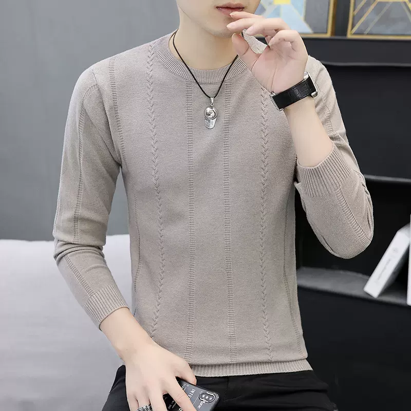 Mã A617: áo len cổ tròn mỏng nam dệt kim