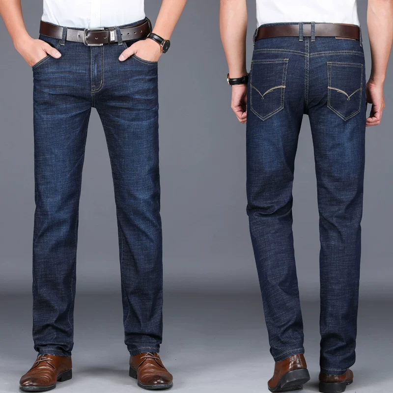 OE958: Quần jeans nam dáng suông mỏng, rộng rãi