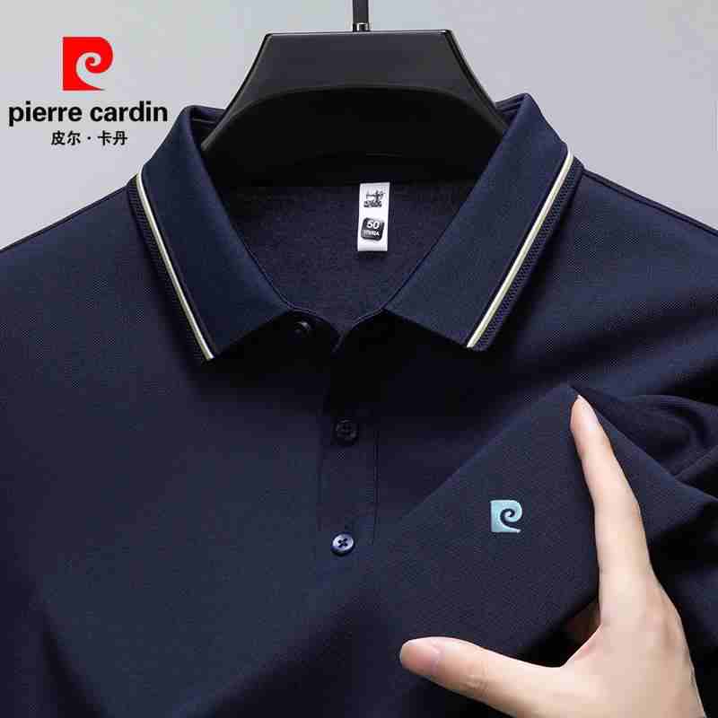OC755: Áo thun nam Pierre Cardin màu trơn giản dị áo sơ mi POLO hàng đầu