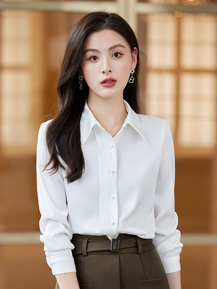 OD075: áo sơ mi nữ lụa dài tay