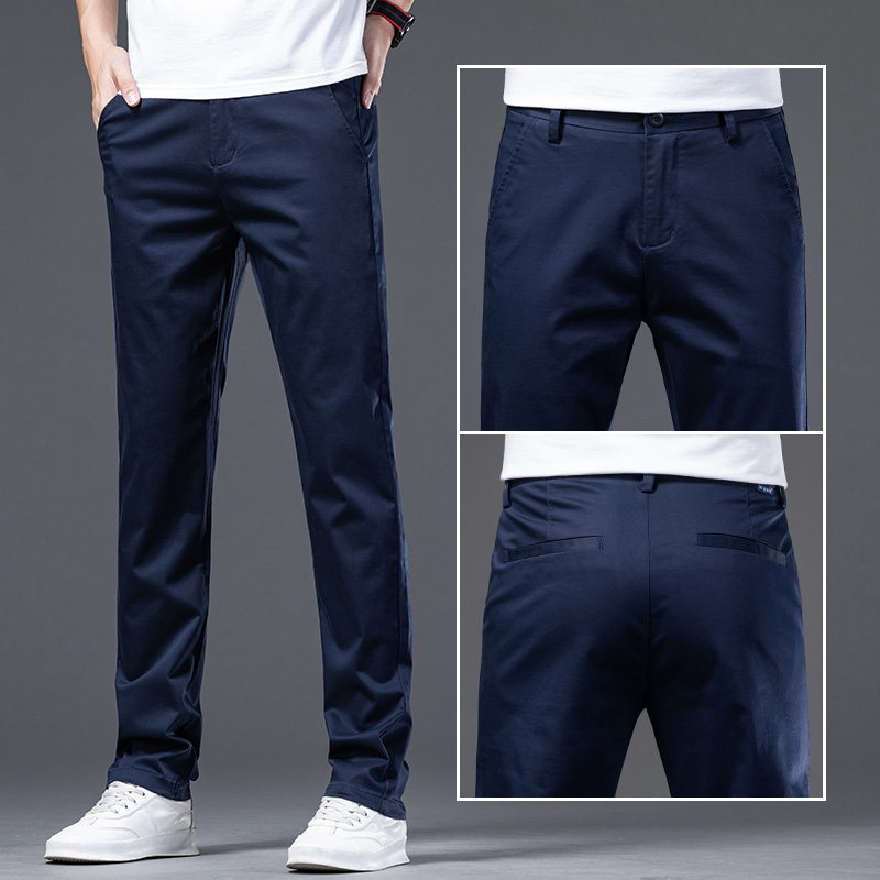 OE790: Quần dài nam cotton co giãn phong cách mới trẻ trung màu trơn