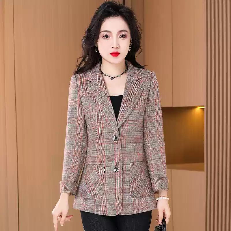 OD1015: Áo khoác vest nữ trung niên kẻ sọc cao cấp