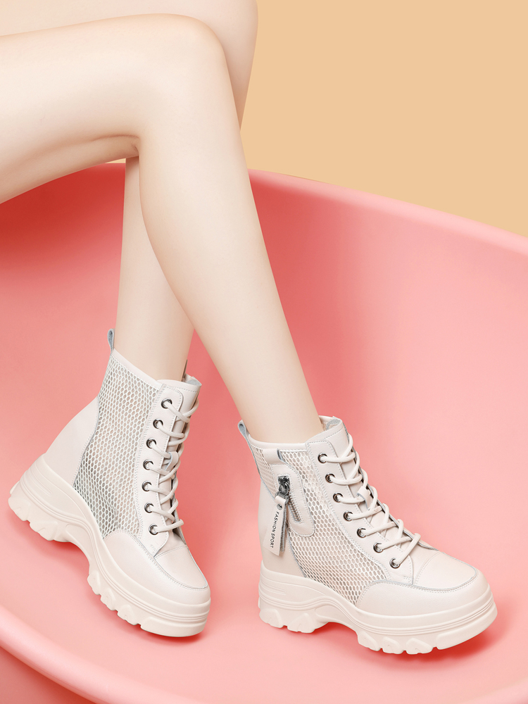 OD207: Giày bốt Martin lưới da thật giày nữ