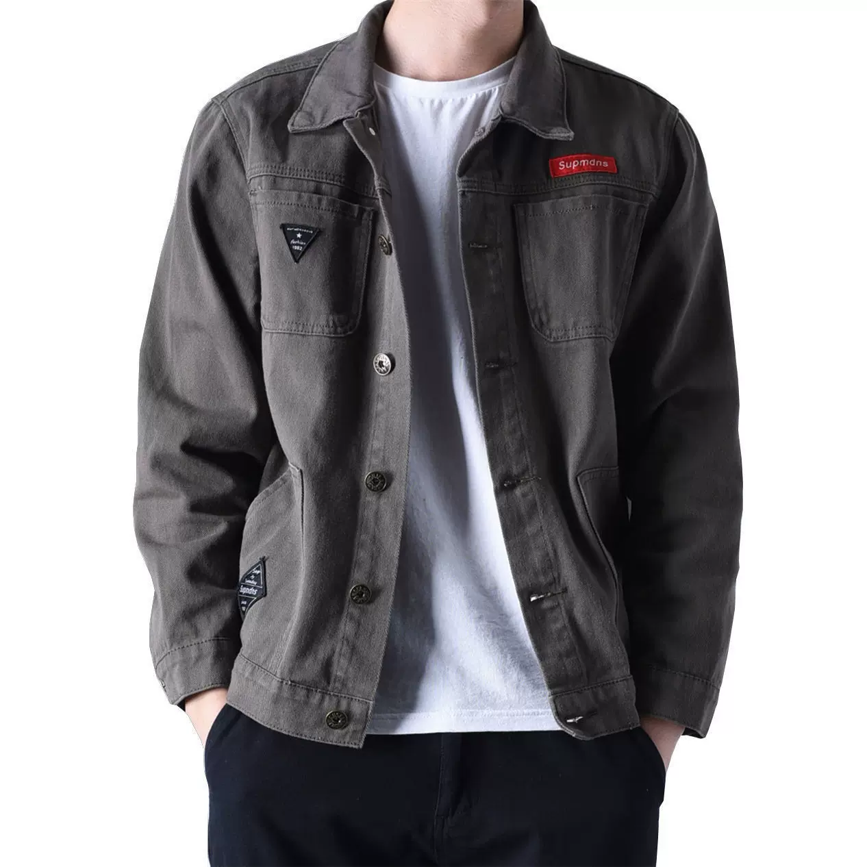 Mã A634: Áo khoác denim nam from ngắn dáng rộng phong cách Hàn Quốc