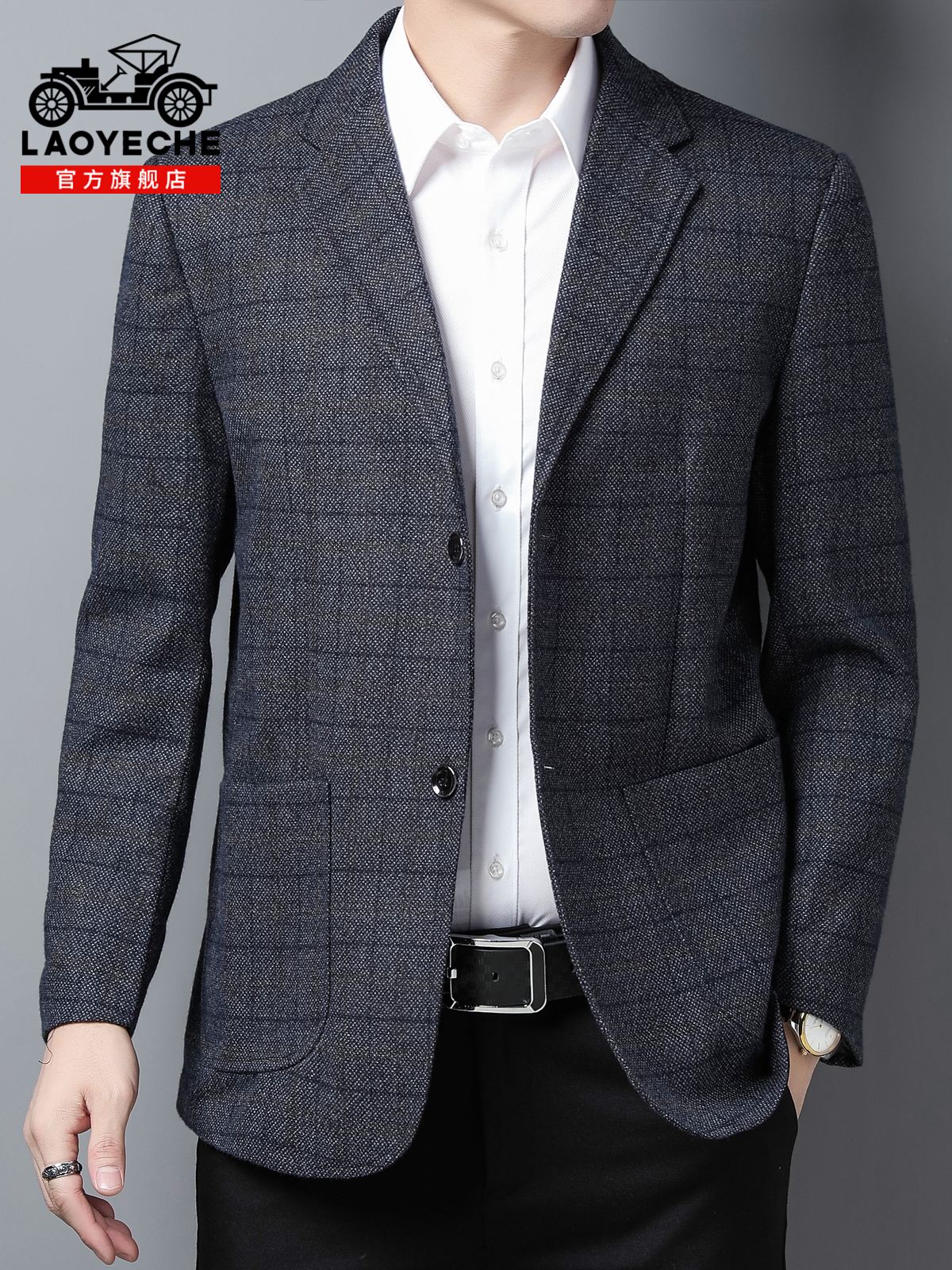 OE477: Áo khoác vest cổ điển nam cao cấp trung niên mới kẻ sọc đơn vest công sở thường ngày cho nam cao cấp