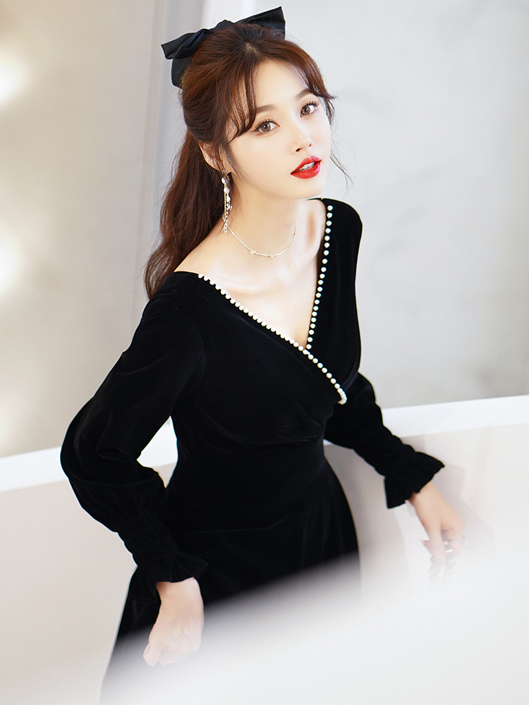 OD095: đầm dạ hội màu đen sang trọng