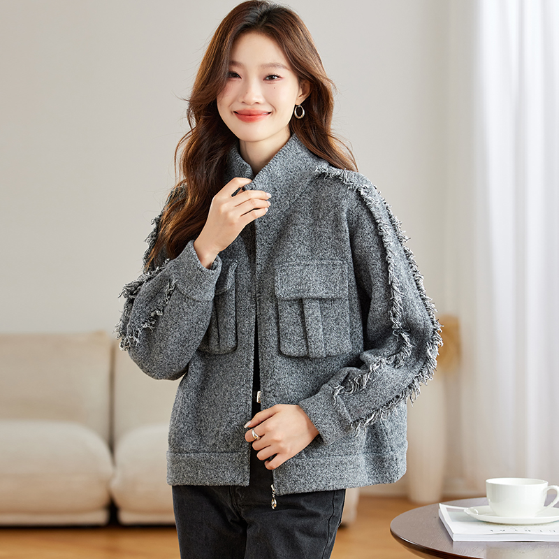 OD862: Áo khoác nữ đẹp có cổ cao cấp mùa thu đông