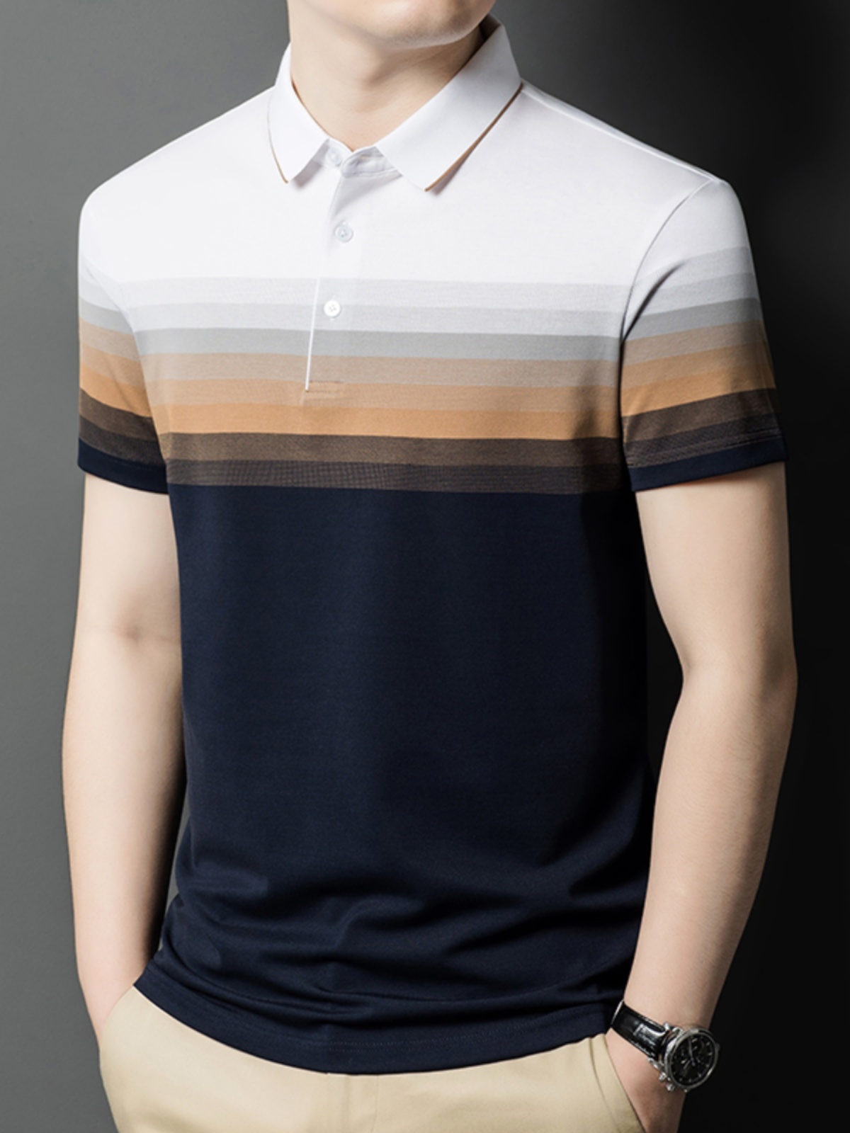 OE822: Áo thun polo công sở ve áo nam chất liệu cotton