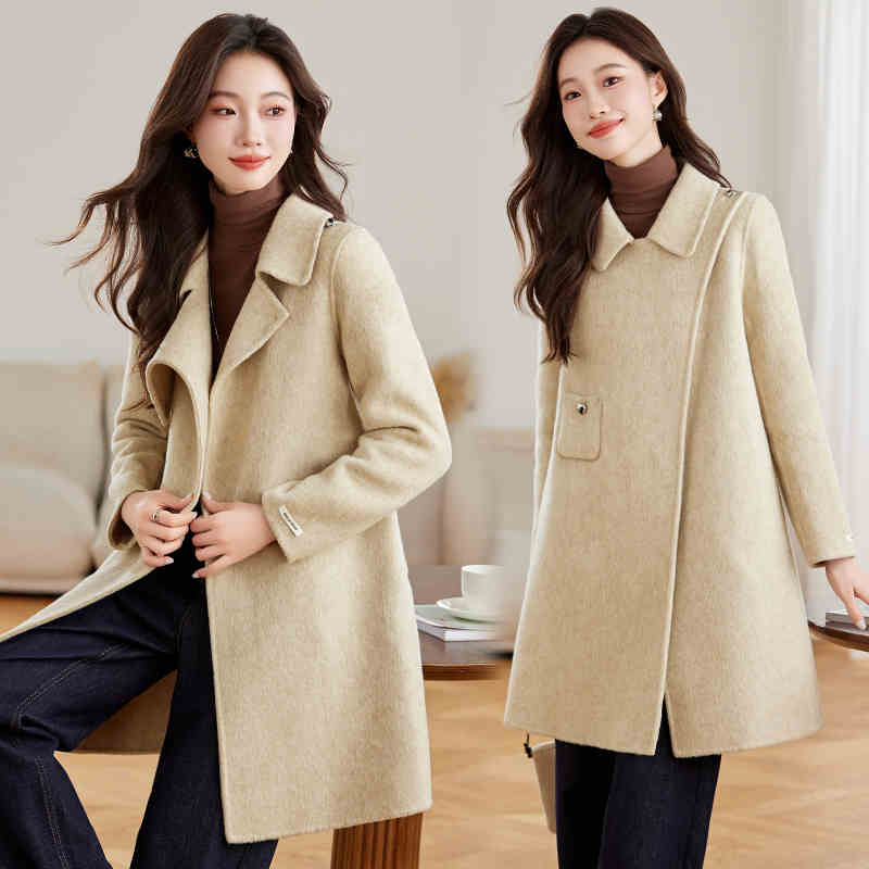 OC187: áo khoác dạ lông nữ cao cấp mùa đông