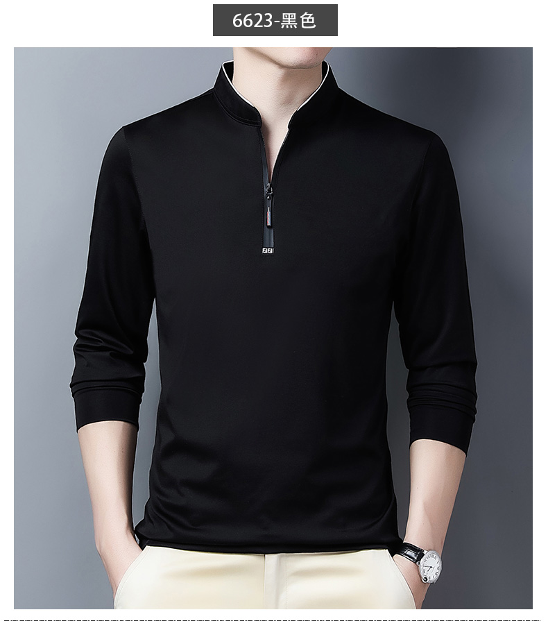 OD261: Áo thun dài tay nam ATN cổ kéo khóa cotton