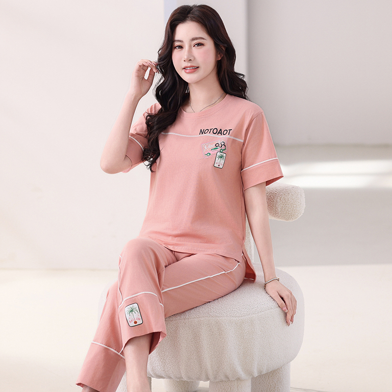 OE534: Bộ đồ ngủ nữ SPNN cotton nguyên chất quần ngắn tay mùa hè