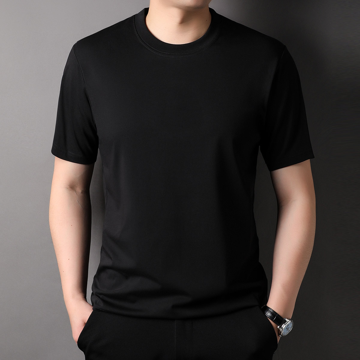 OD326: áo thun nam cổ tròn cotton