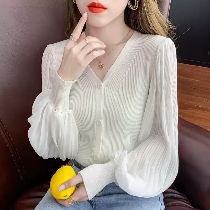 OD969: Áo sơ mi voan nữ thiết kế niche phong cách phương tây áo dài tay đẹp
