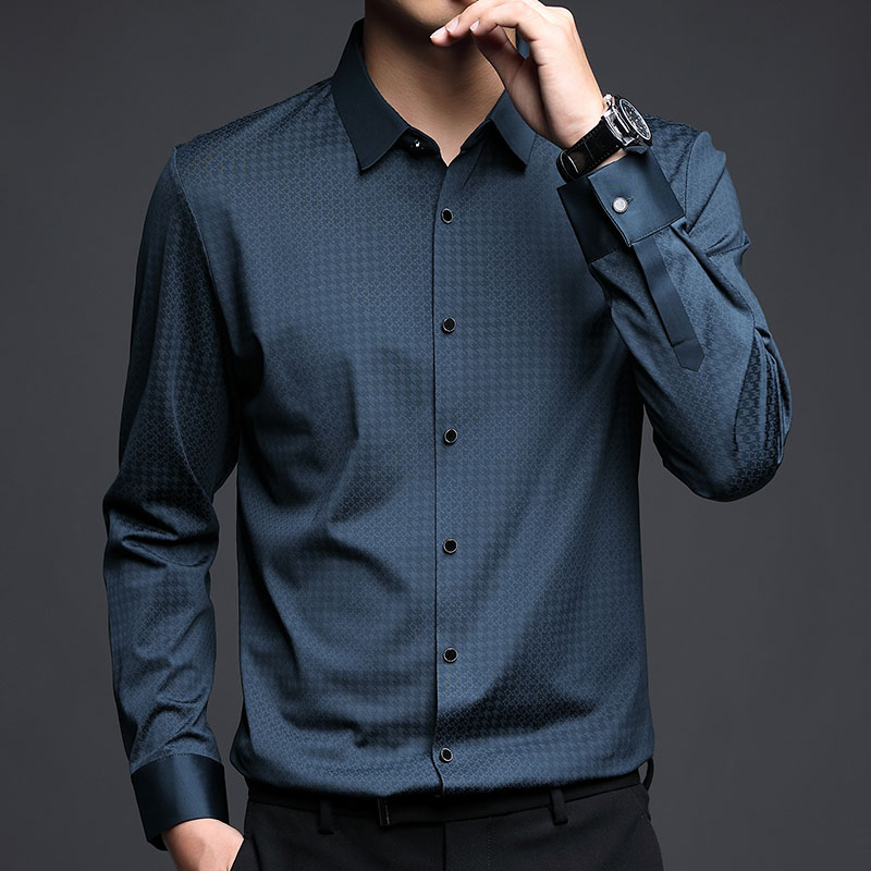 OD290: Áo sơ mi dài tay nam trung niên Hengyu cao cấp lụa băng