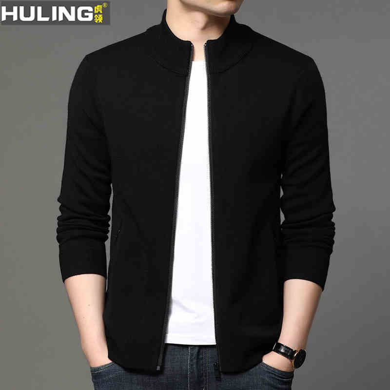 OC325: Áo Khoác Len Cardigan Nam Phong Cách Hàn Quốc Cổ Đứng Áo Len Cardigan Dài Tay
