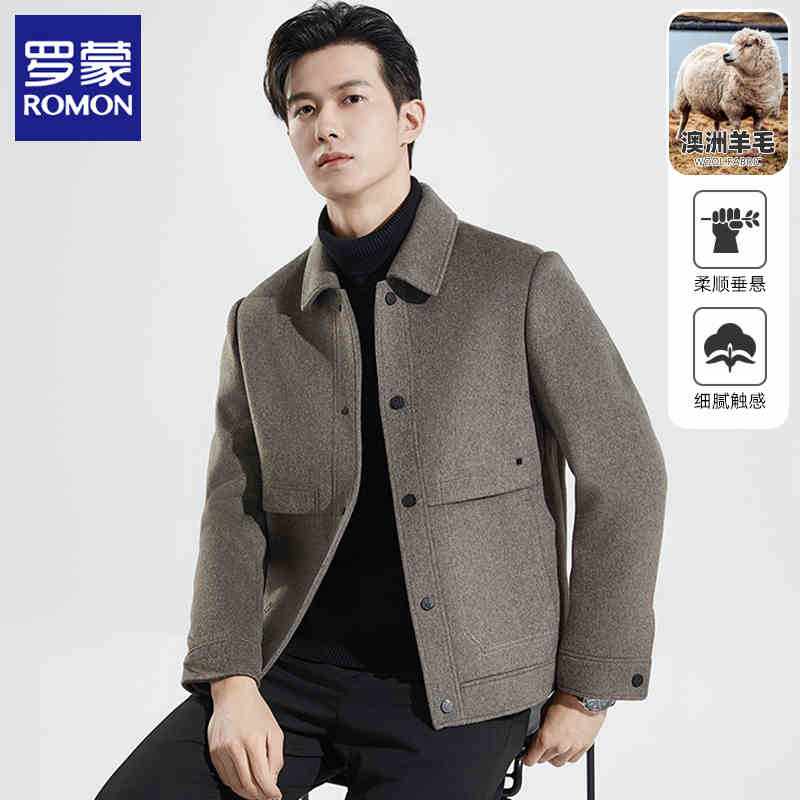 OC460: áo khoác nam cao cấp 2 mặt dạ lông cừu
