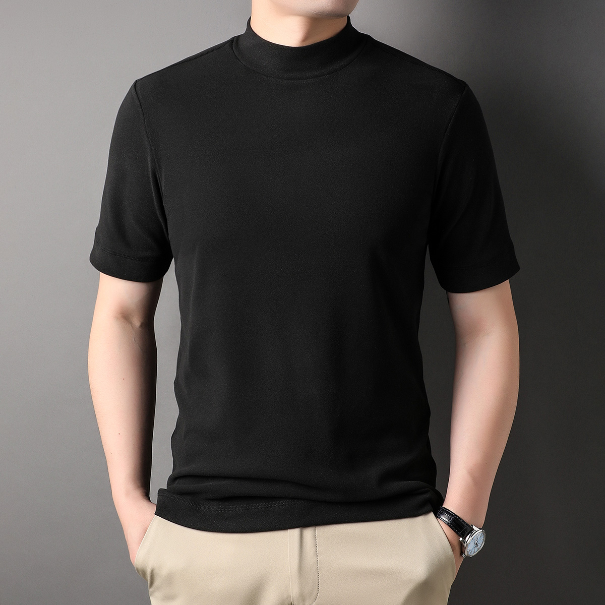 OD357: Áo thun nam CAO CẤP tay ngắn cổ cao