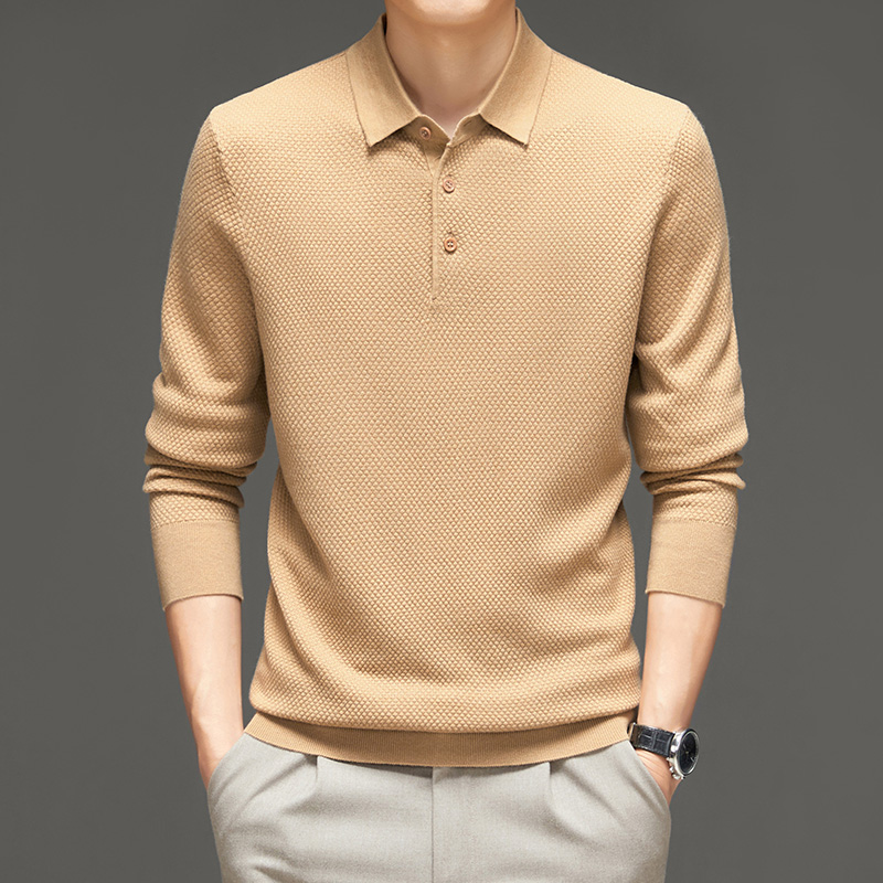 OD351: áo thun len nam cổ polo cao cấp dâu lụa dài tay atn