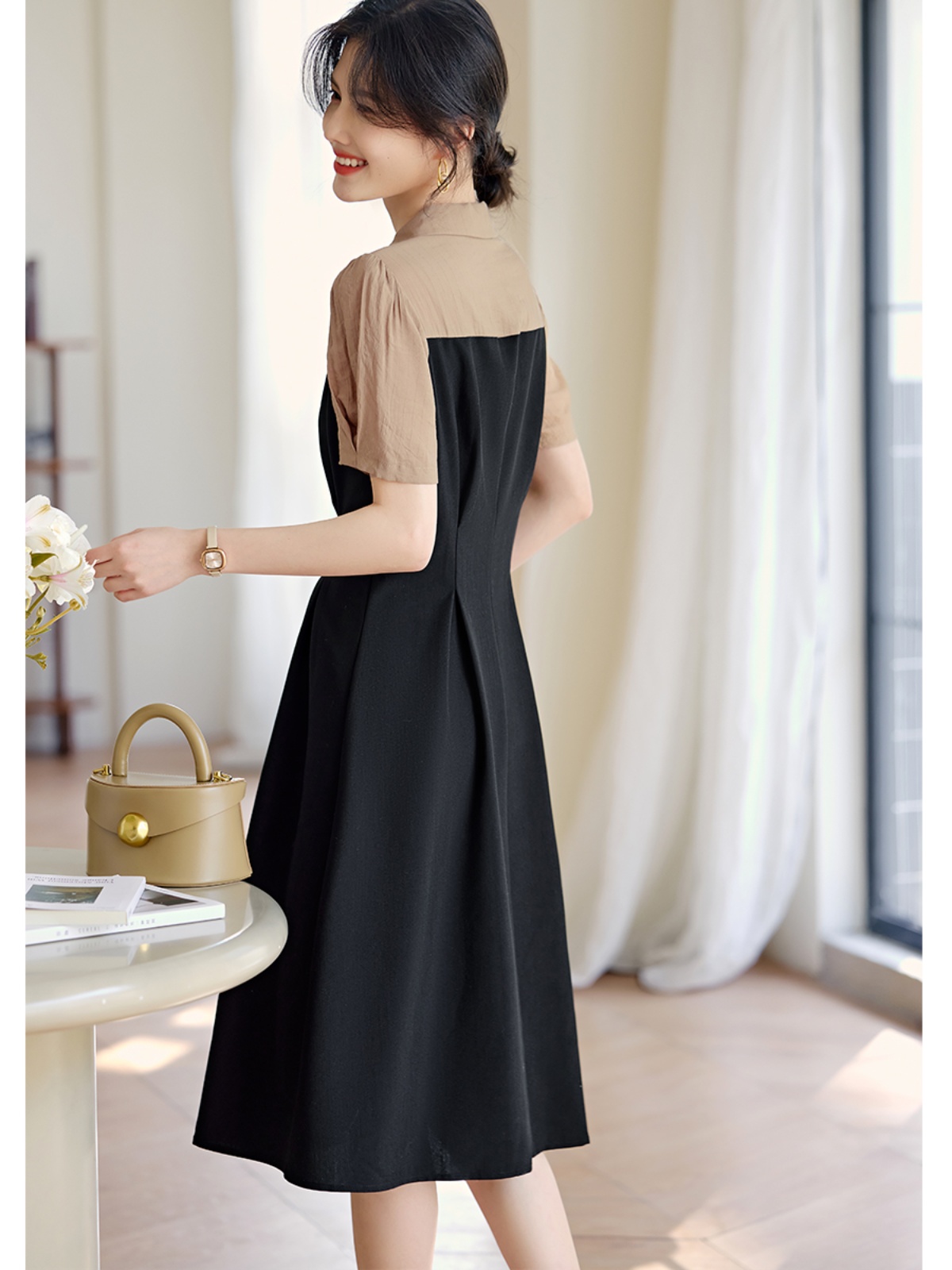 Mã B873: đầm Váy sơ mi kiểu Pháp mùa hè mới phong cách retro