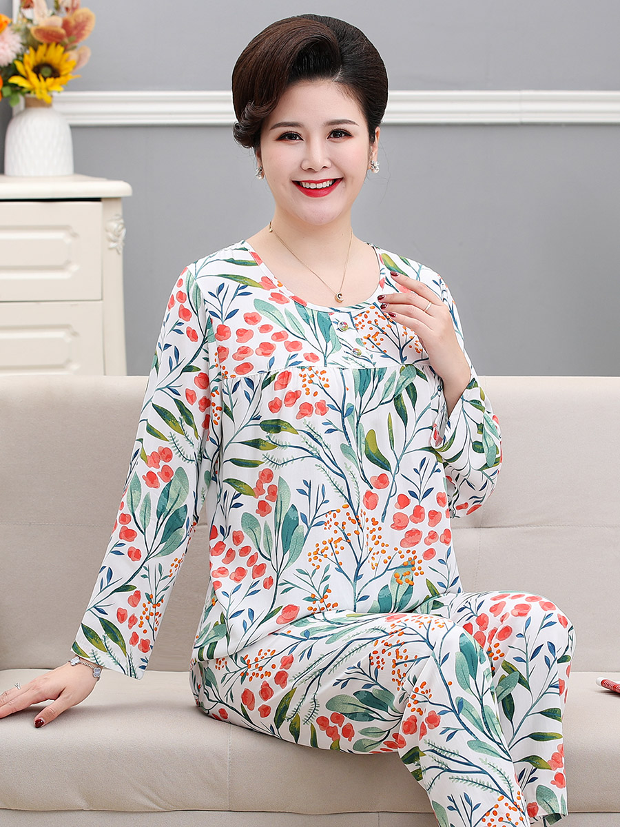 OE529: Bộ đồ ngủ lụa cotton cho phụ nữ SPNN