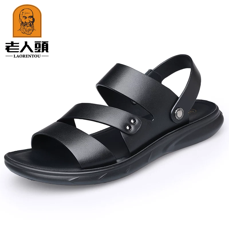 OH096: Dép xăng đan dành cho nam cao cấp sandal ,da thật, chống trơn trượt, đế mềm