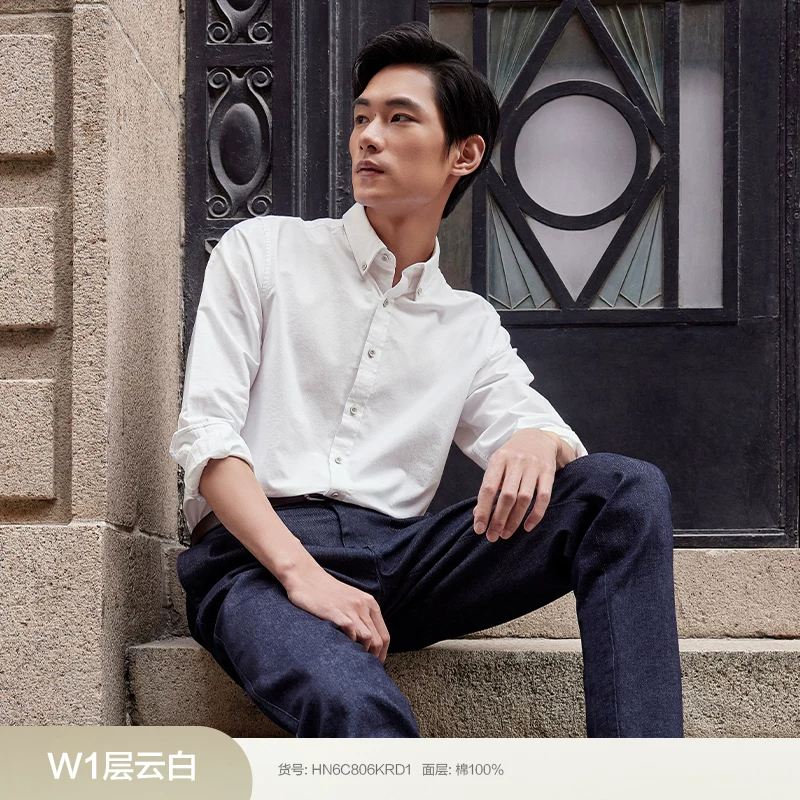 OH012: Áo sơ mi Oxford dài tay nam Red