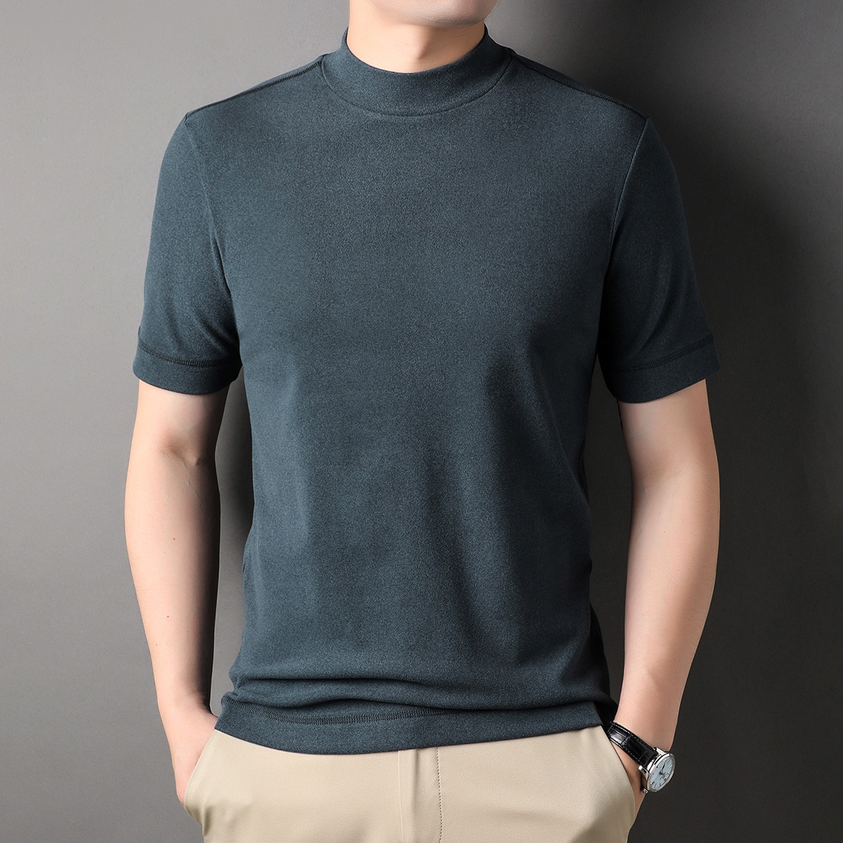 OD357: Áo thun nam CAO CẤP tay ngắn cổ cao