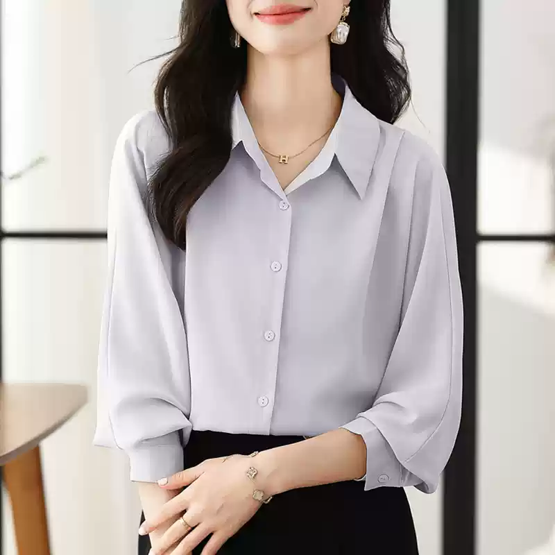OD1007: Áo sơ mi voan nữ phong cách mới Châu Âu thời trang