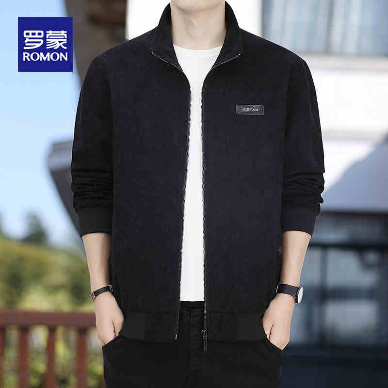 OC450: Áo khoác nhung Romon nam cổ đứng