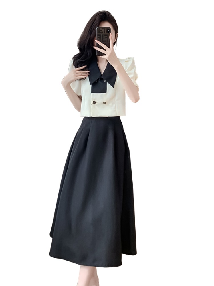 OD645: set áo váy cao cấp phong cách Pháp