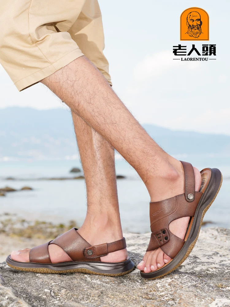 OH100: Dép xăng đan nam cao cấp da thật, thoáng khí