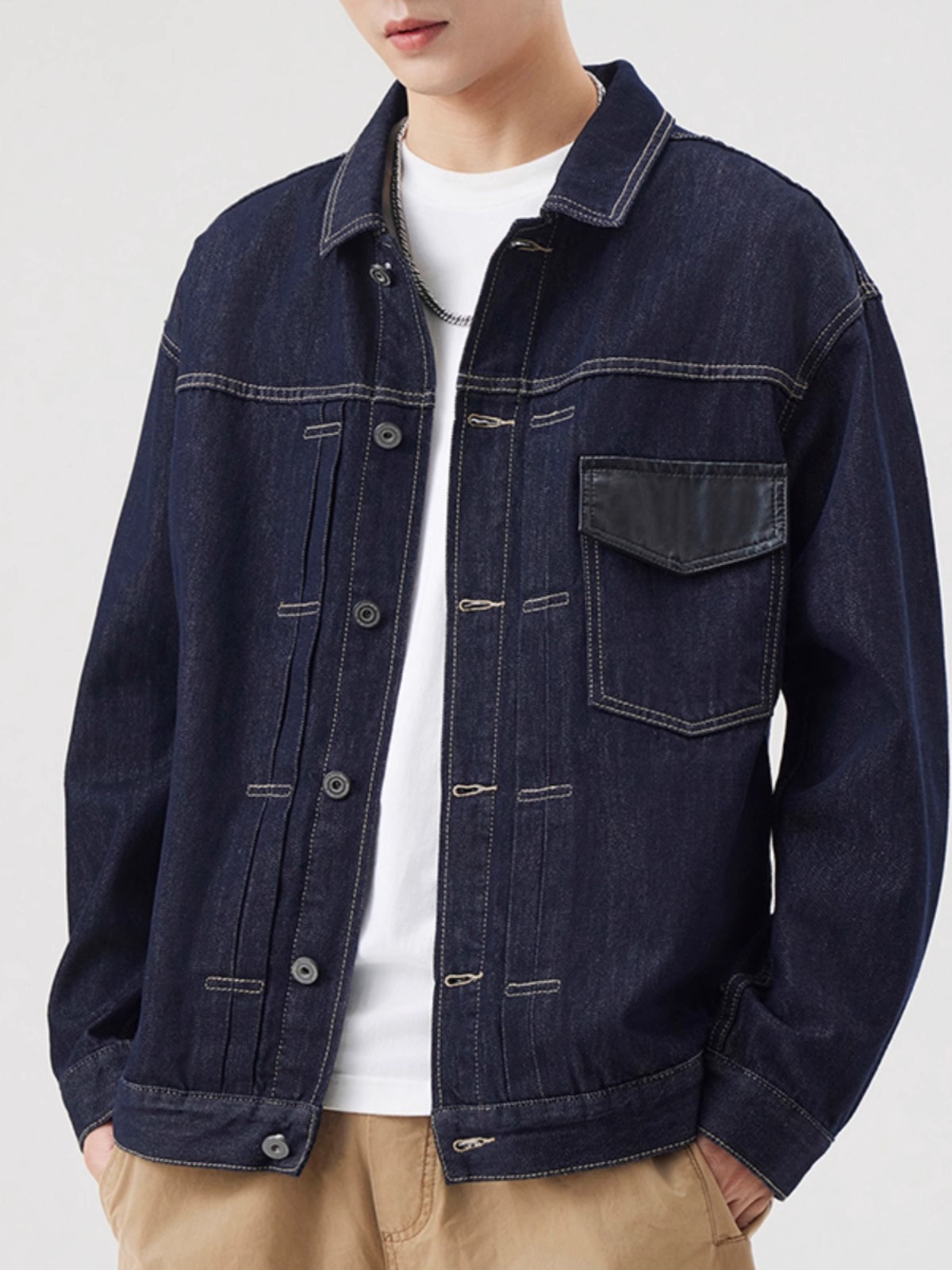 OE205: Áo khoác denim nam cao cấp Hong Kong nam cao cấp thương hiệu thời trang