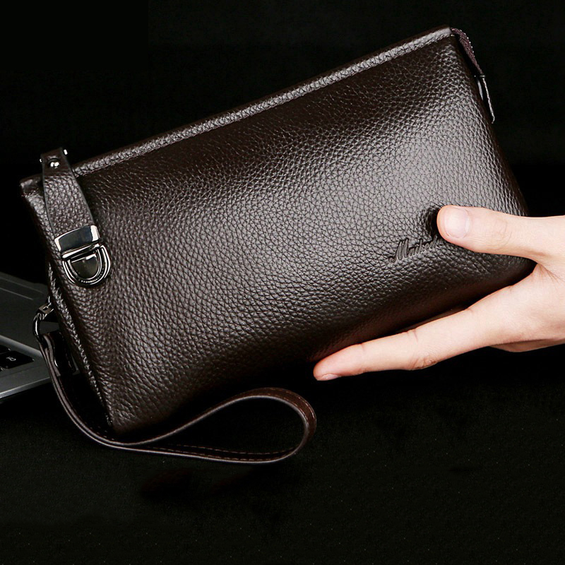 OE507: Túi cầm tay da thật cho nam SPNN túi xách nam SPNN ví da bò