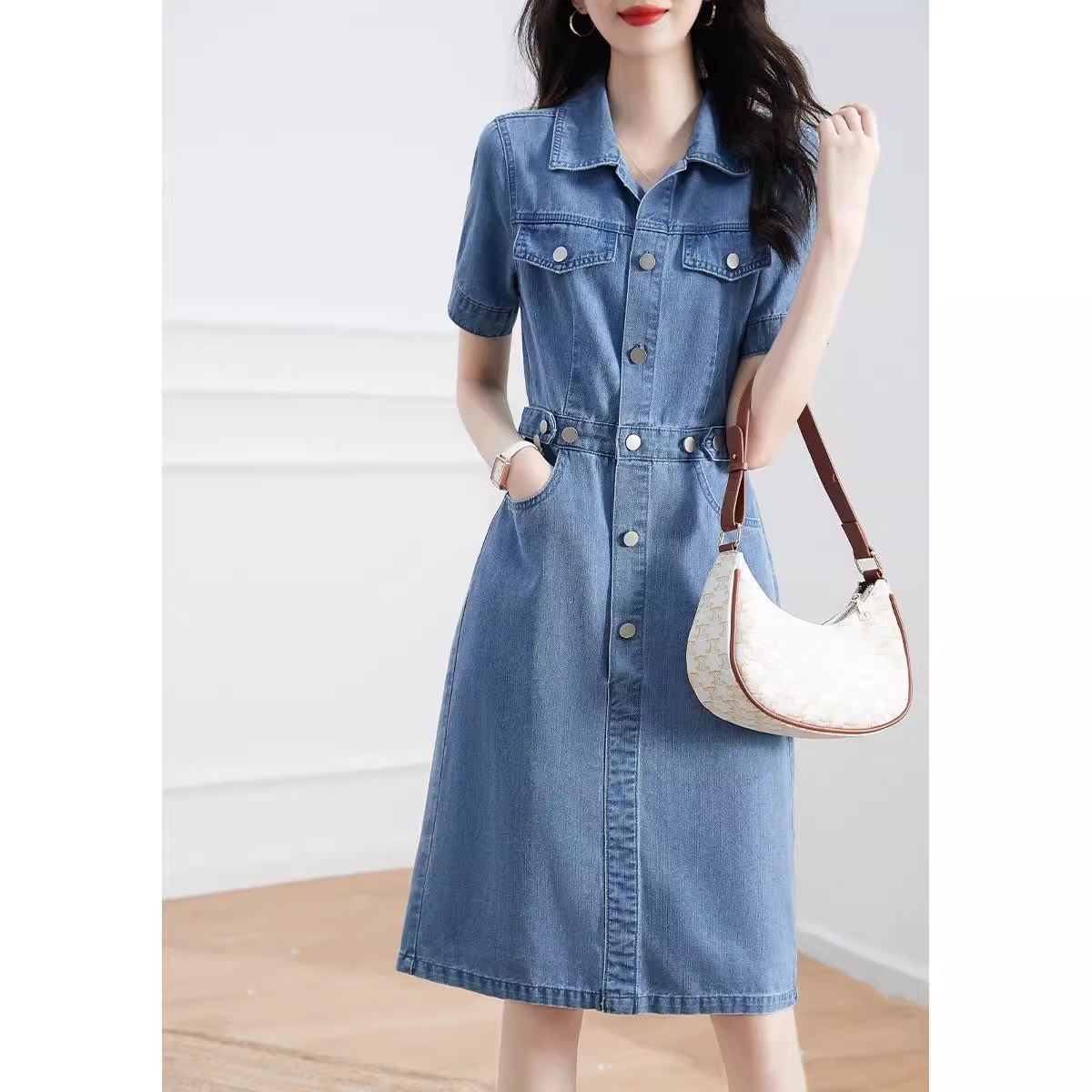 Mã B658: đầm váy jean ngắn cao cấp phong cách phương Tây
