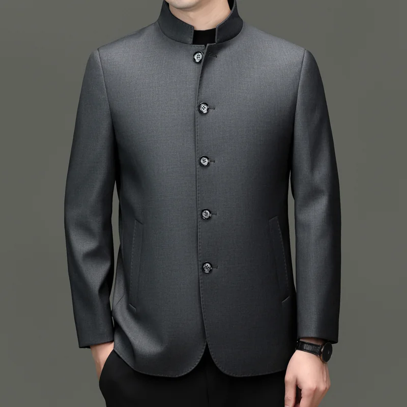 OH120: áo khoác vest Zhongshan Aaron Paul dành cho nam cao cấp giới
