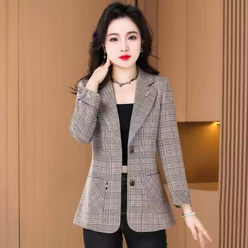 OD1015: Áo khoác vest nữ trung niên kẻ sọc cao cấp