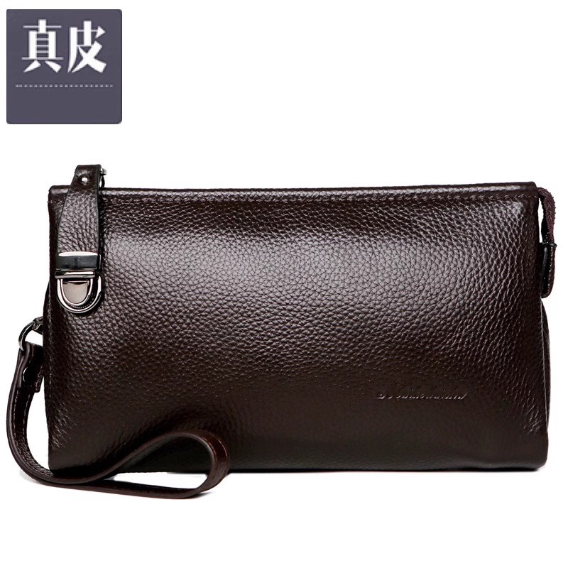 OE507: Túi cầm tay da thật cho nam SPNN túi xách nam SPNN ví da bò