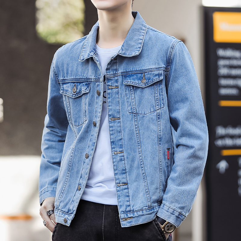 Mã B129: Áo khoác denim nam mùa thu đông cao cấp