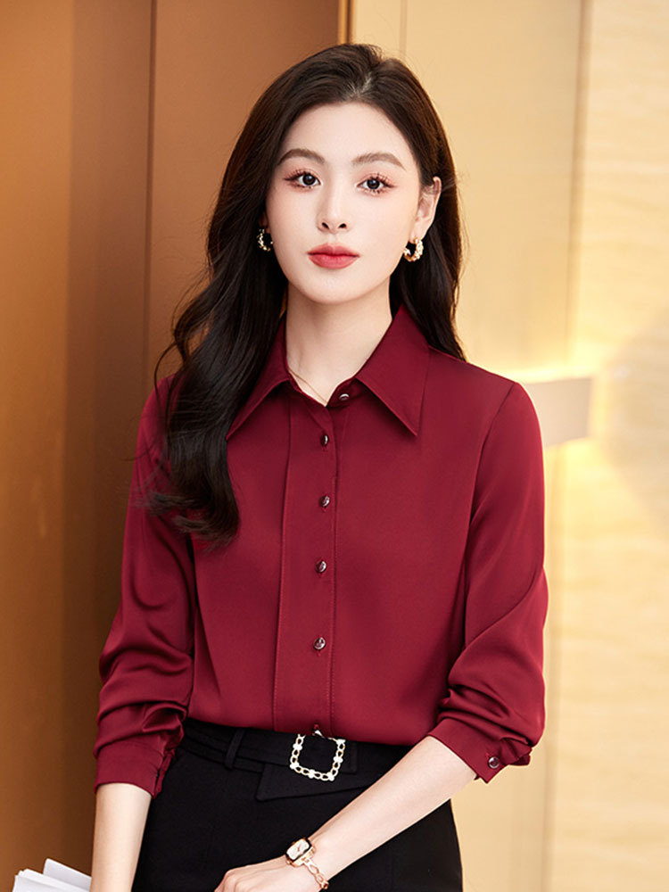 OD075: áo sơ mi nữ lụa dài tay